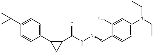 2-(4-tert-butylphenyl)-N'-[4-(diethylamino)-2-hydroxybenzylidene]cyclopropanecarbohydrazide Structure