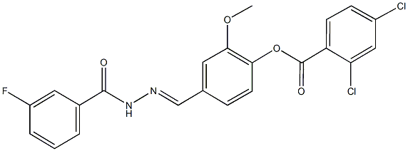 4-[2-(3-fluorobenzoyl)carbohydrazonoyl]-2-methoxyphenyl 2,4-dichlorobenzoate 구조식 이미지