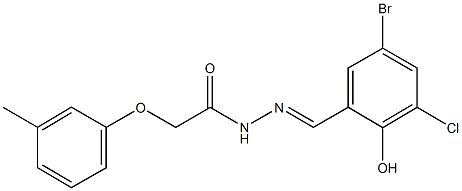 N'-(5-bromo-3-chloro-2-hydroxybenzylidene)-2-(3-methylphenoxy)acetohydrazide Structure