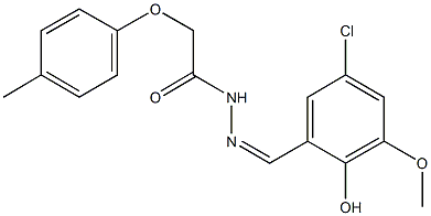 N'-(5-chloro-2-hydroxy-3-methoxybenzylidene)-2-(4-methylphenoxy)acetohydrazide 구조식 이미지