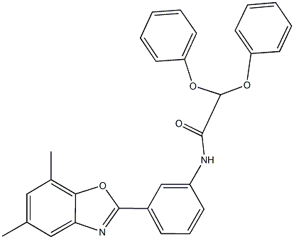 N-[3-(5,7-dimethyl-1,3-benzoxazol-2-yl)phenyl]-2,2-diphenoxyacetamide 구조식 이미지