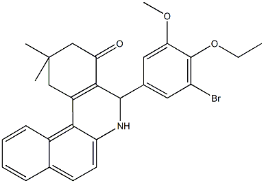 5-(3-bromo-4-ethoxy-5-methoxyphenyl)-2,2-dimethyl-2,3,5,6-tetrahydrobenzo[a]phenanthridin-4(1H)-one Structure