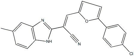 3-[5-(4-chlorophenyl)-2-furyl]-2-(5-methyl-1H-benzimidazol-2-yl)acrylonitrile Structure