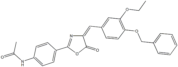 N-(4-{4-[4-(benzyloxy)-3-ethoxybenzylidene]-5-oxo-4,5-dihydro-1,3-oxazol-2-yl}phenyl)acetamide Structure