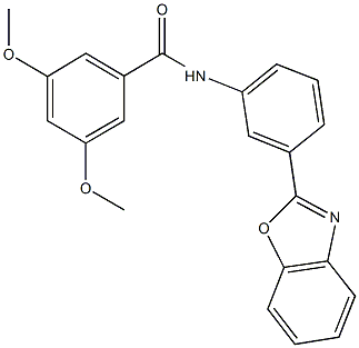 N-[3-(1,3-benzoxazol-2-yl)phenyl]-3,5-dimethoxybenzamide 구조식 이미지