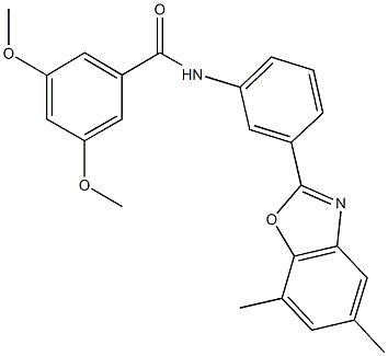 N-[3-(5,7-dimethyl-1,3-benzoxazol-2-yl)phenyl]-3,5-dimethoxybenzamide 구조식 이미지