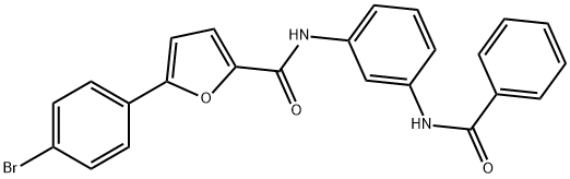 N-[3-(benzoylamino)phenyl]-5-(4-bromophenyl)-2-furamide 구조식 이미지