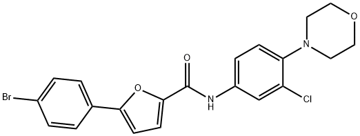 5-(4-bromophenyl)-N-[3-chloro-4-(4-morpholinyl)phenyl]-2-furamide 구조식 이미지