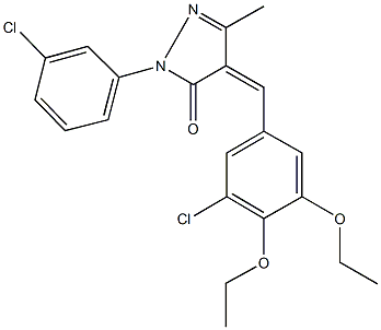 4-(3-chloro-4,5-diethoxybenzylidene)-2-(3-chlorophenyl)-5-methyl-2,4-dihydro-3H-pyrazol-3-one 구조식 이미지