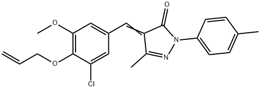 4-[4-(allyloxy)-3-chloro-5-methoxybenzylidene]-5-methyl-2-(4-methylphenyl)-2,4-dihydro-3H-pyrazol-3-one Structure