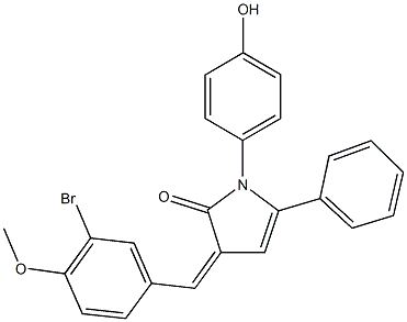 3-(3-bromo-4-methoxybenzylidene)-1-(4-hydroxyphenyl)-5-phenyl-1,3-dihydro-2H-pyrrol-2-one Structure