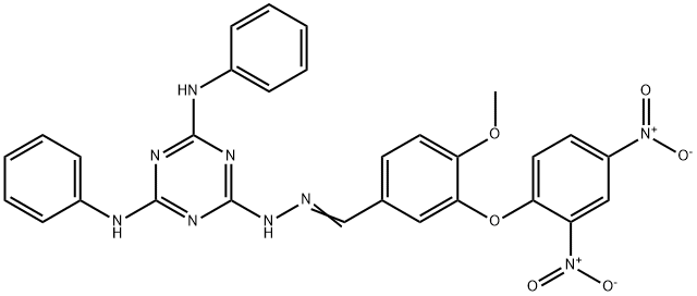 3-{2,4-bisnitrophenoxy}-4-methoxybenzaldehyde (4,6-dianilino-1,3,5-triazin-2-yl)hydrazone Structure