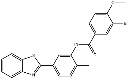 N-[5-(1,3-benzothiazol-2-yl)-2-methylphenyl]-3-bromo-4-methoxybenzamide 구조식 이미지