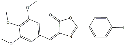 2-(4-iodophenyl)-4-(3,4,5-trimethoxybenzylidene)-1,3-oxazol-5(4H)-one 구조식 이미지