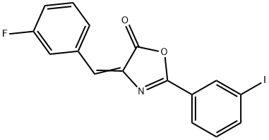 4-(3-fluorobenzylidene)-2-(3-iodophenyl)-1,3-oxazol-5(4H)-one 구조식 이미지