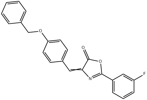 4-[4-(benzyloxy)benzylidene]-2-(3-fluorophenyl)-1,3-oxazol-5(4H)-one 구조식 이미지