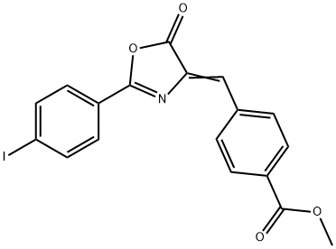 methyl 4-[(2-(4-iodophenyl)-5-oxo-1,3-oxazol-4(5H)-ylidene)methyl]benzoate Structure