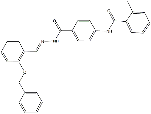 N-[4-({2-[2-(benzyloxy)benzylidene]hydrazino}carbonyl)phenyl]-2-methylbenzamide 구조식 이미지