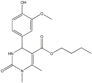 butyl 4-(4-hydroxy-3-methoxyphenyl)-1,6-dimethyl-2-oxo-1,2,3,4-tetrahydro-5-pyrimidinecarboxylate 구조식 이미지