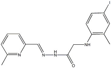 2-(4-iodo-2-methylanilino)-N'-[(6-methyl-2-pyridinyl)methylene]acetohydrazide 구조식 이미지