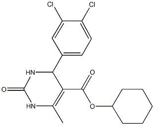 cyclohexyl 4-(3,4-dichlorophenyl)-6-methyl-2-oxo-1,2,3,4-tetrahydro-5-pyrimidinecarboxylate 구조식 이미지