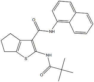 2-[(2,2-dimethylpropanoyl)amino]-N-(1-naphthyl)-5,6-dihydro-4H-cyclopenta[b]thiophene-3-carboxamide Structure