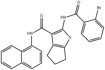 2-[(2-bromobenzoyl)amino]-N-(1-naphthyl)-5,6-dihydro-4H-cyclopenta[b]thiophene-3-carboxamide 구조식 이미지