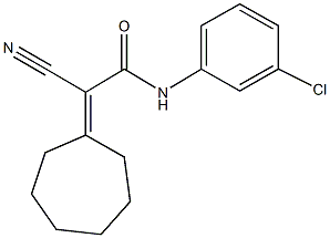 N-(3-chlorophenyl)-2-cyano-2-cycloheptylideneacetamide Structure