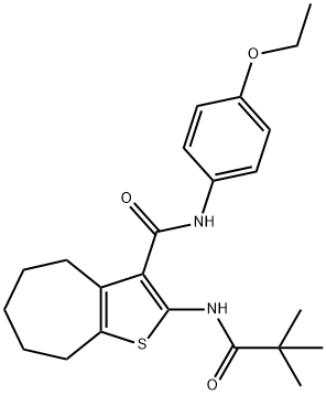 2-[(2,2-dimethylpropanoyl)amino]-N-(4-ethoxyphenyl)-5,6,7,8-tetrahydro-4H-cyclohepta[b]thiophene-3-carboxamide 구조식 이미지