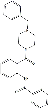 N-{2-[(4-benzyl-1-piperazinyl)carbonyl]phenyl}-2-pyridinecarboxamide Structure