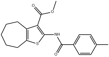 methyl 2-[(4-methylbenzoyl)amino]-5,6,7,8-tetrahydro-4H-cyclohepta[b]thiophene-3-carboxylate Structure