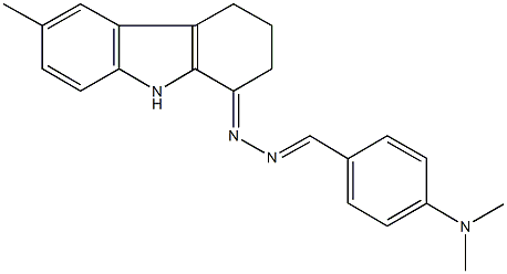 4-(dimethylamino)benzaldehyde(6-methyl-2,3,4,9-tetrahydro-1H-carbazol-1-ylidene)hydrazone 구조식 이미지