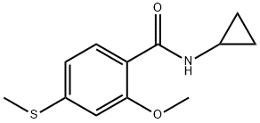 N-cyclopropyl-2-methoxy-4-(methylsulfanyl)benzamide 구조식 이미지