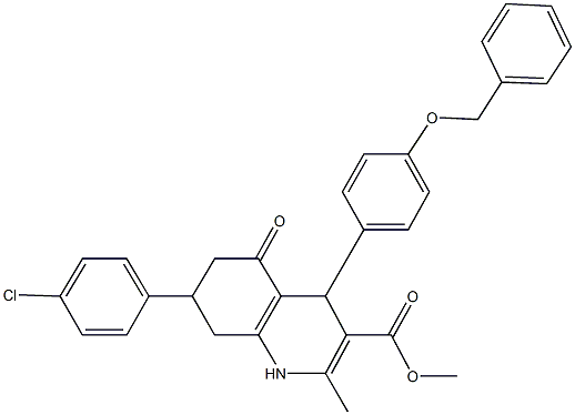 methyl 4-[4-(benzyloxy)phenyl]-7-(4-chlorophenyl)-2-methyl-5-oxo-1,4,5,6,7,8-hexahydro-3-quinolinecarboxylate Structure