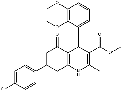 methyl 7-(4-chlorophenyl)-4-(2,3-dimethoxyphenyl)-2-methyl-5-oxo-1,4,5,6,7,8-hexahydro-3-quinolinecarboxylate Structure