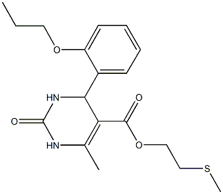 2-(methylsulfanyl)ethyl 6-methyl-2-oxo-4-(2-propoxyphenyl)-1,2,3,4-tetrahydro-5-pyrimidinecarboxylate 구조식 이미지