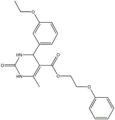 2-phenoxyethyl 4-(3-ethoxyphenyl)-6-methyl-2-oxo-1,2,3,4-tetrahydro-5-pyrimidinecarboxylate Structure