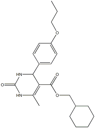 cyclohexylmethyl 6-methyl-2-oxo-4-(4-propoxyphenyl)-1,2,3,4-tetrahydro-5-pyrimidinecarboxylate Structure