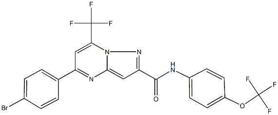5-(4-bromophenyl)-N-[4-(trifluoromethoxy)phenyl]-7-(trifluoromethyl)pyrazolo[1,5-a]pyrimidine-2-carboxamide 구조식 이미지