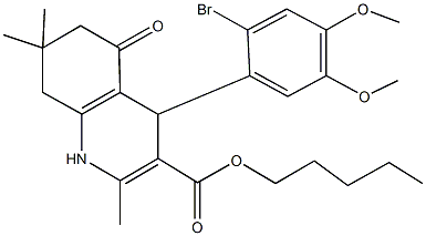 pentyl 4-(2-bromo-4,5-dimethoxyphenyl)-2,7,7-trimethyl-5-oxo-1,4,5,6,7,8-hexahydro-3-quinolinecarboxylate 구조식 이미지