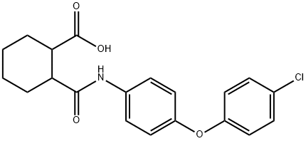 2-{[4-(4-chlorophenoxy)anilino]carbonyl}cyclohexanecarboxylic acid 구조식 이미지