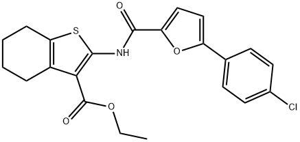 ethyl 2-{[5-(4-chlorophenyl)-2-furoyl]amino}-4,5,6,7-tetrahydro-1-benzothiophene-3-carboxylate 구조식 이미지