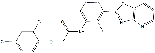 2-(2,4-dichlorophenoxy)-N-(2-methyl-3-[1,3]oxazolo[4,5-b]pyridin-2-ylphenyl)acetamide 구조식 이미지