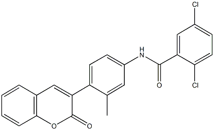 2,5-dichloro-N-[3-methyl-4-(2-oxo-2H-chromen-3-yl)phenyl]benzamide 구조식 이미지