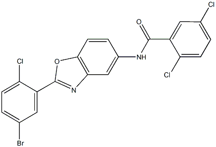 N-[2-(5-bromo-2-chlorophenyl)-1,3-benzoxazol-5-yl]-2,5-dichlorobenzamide 구조식 이미지