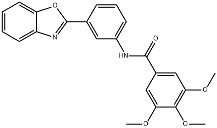 N-[3-(1,3-benzoxazol-2-yl)phenyl]-3,4,5-trimethoxybenzamide 구조식 이미지