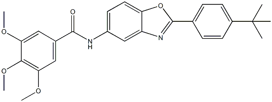 N-[2-(4-tert-butylphenyl)-1,3-benzoxazol-5-yl]-3,4,5-trimethoxybenzamide Structure