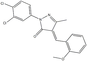 2-(3,4-dichlorophenyl)-4-(2-methoxybenzylidene)-5-methyl-2,4-dihydro-3H-pyrazol-3-one 구조식 이미지