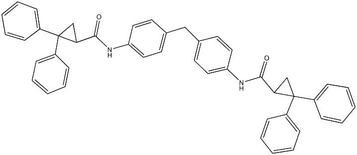 N-[4-(4-{[(2,2-diphenylcyclopropyl)carbonyl]amino}benzyl)phenyl]-2,2-diphenylcyclopropanecarboxamide 구조식 이미지