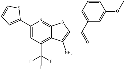 [3-amino-6-(2-thienyl)-4-(trifluoromethyl)thieno[2,3-b]pyridin-2-yl](3-methoxyphenyl)methanone Structure